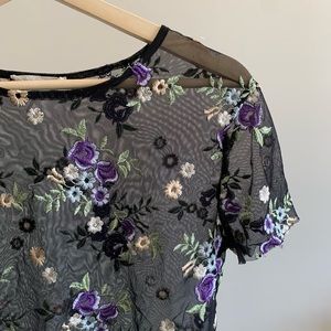 Floral Mesh Top